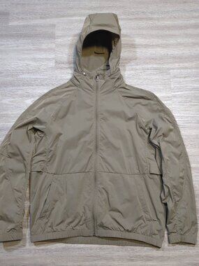 Lululemon Evergreen Jacket Packable Hood Men's Medium Full Zip Nomad Earthy
